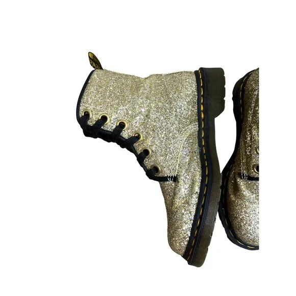 Dr Martens Gold Glitter 1460 Farrah Ankle Boots Women’s Size 7 Doc Marten Rare - Picture 10 of 15